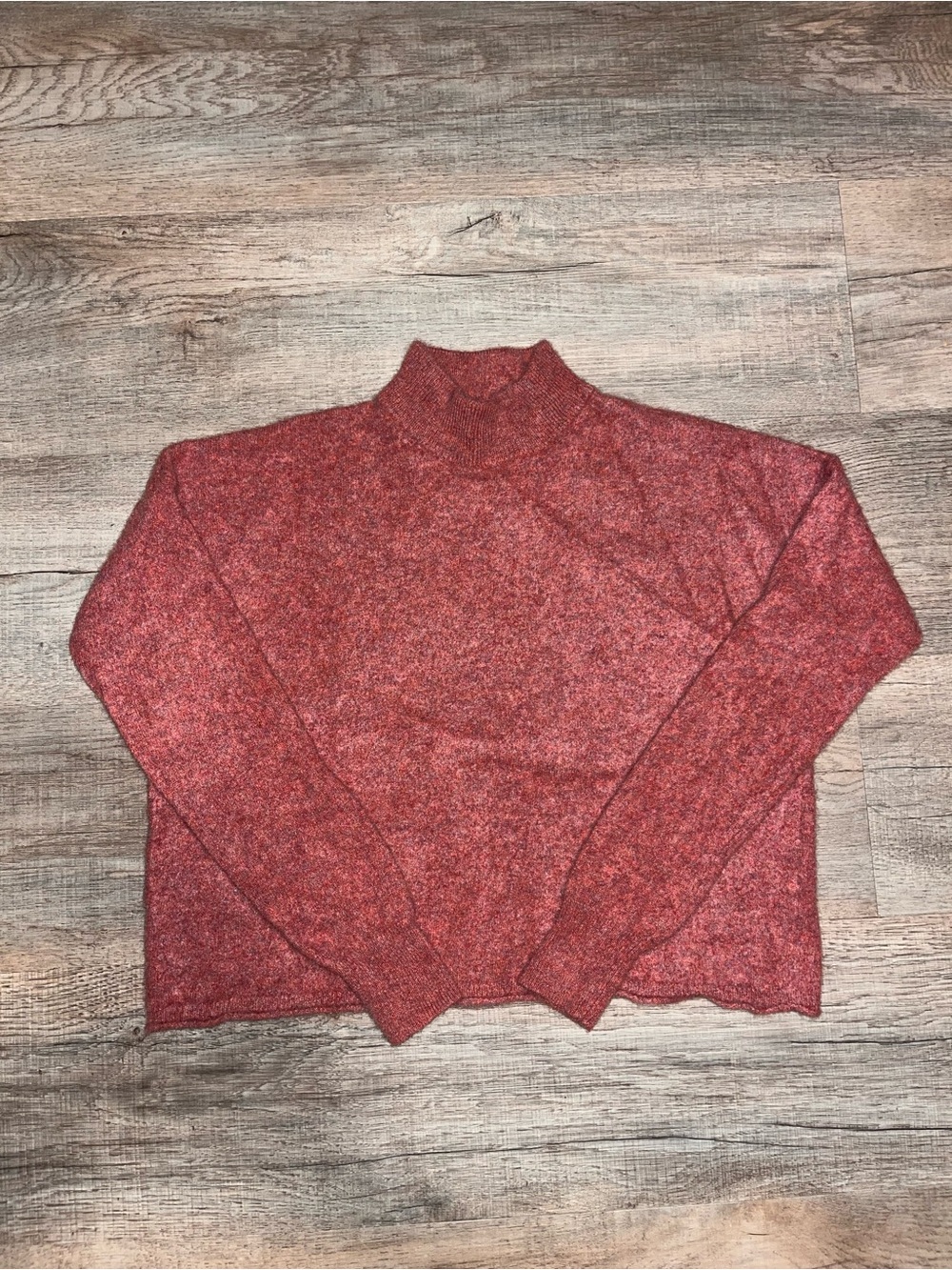 Madewell 100% Cashmere Red Mock Neck Sweater size S